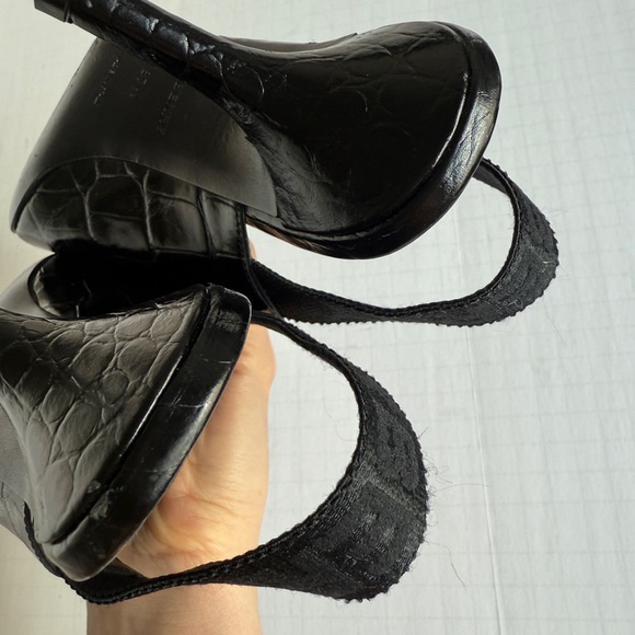 Burberry Black Leather Slingback Heels - Picture 9 of 9